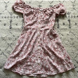 Pink Over the Shoulder Dress